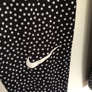 Black and white polka dot athletic leggings